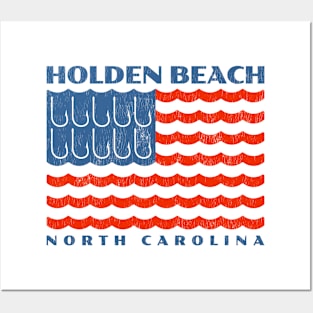 Holden Beach, North Carolina Fishing Flag Posters and Art